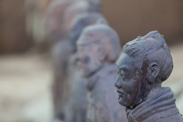 Cabeza guerrera de terracota, Xian China — Foto de Stock