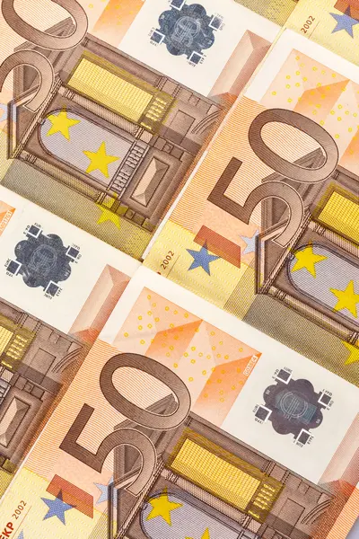 50 banknotów euro — Zdjęcie stockowe