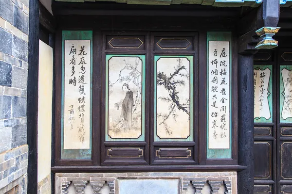 Paintings on ancient chinese temple — Stock Photo, Image