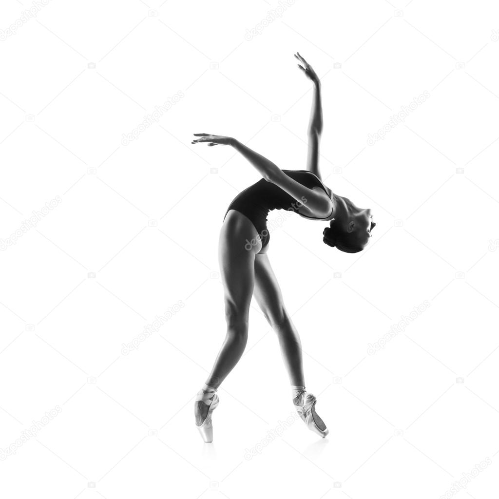 Beautiful ballet dancer isolated on white