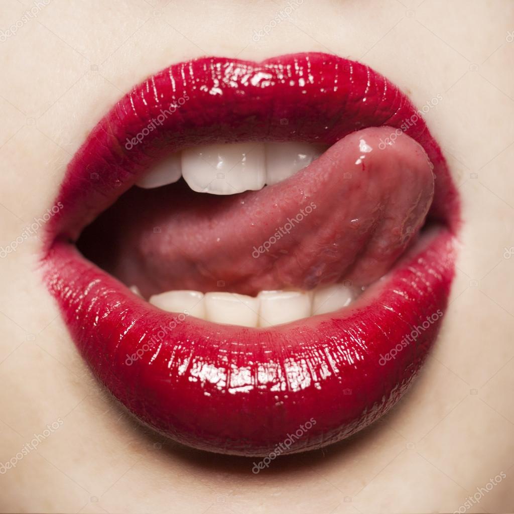 Glamour Red gloss lips Stock Photo by ©doodko 15506263