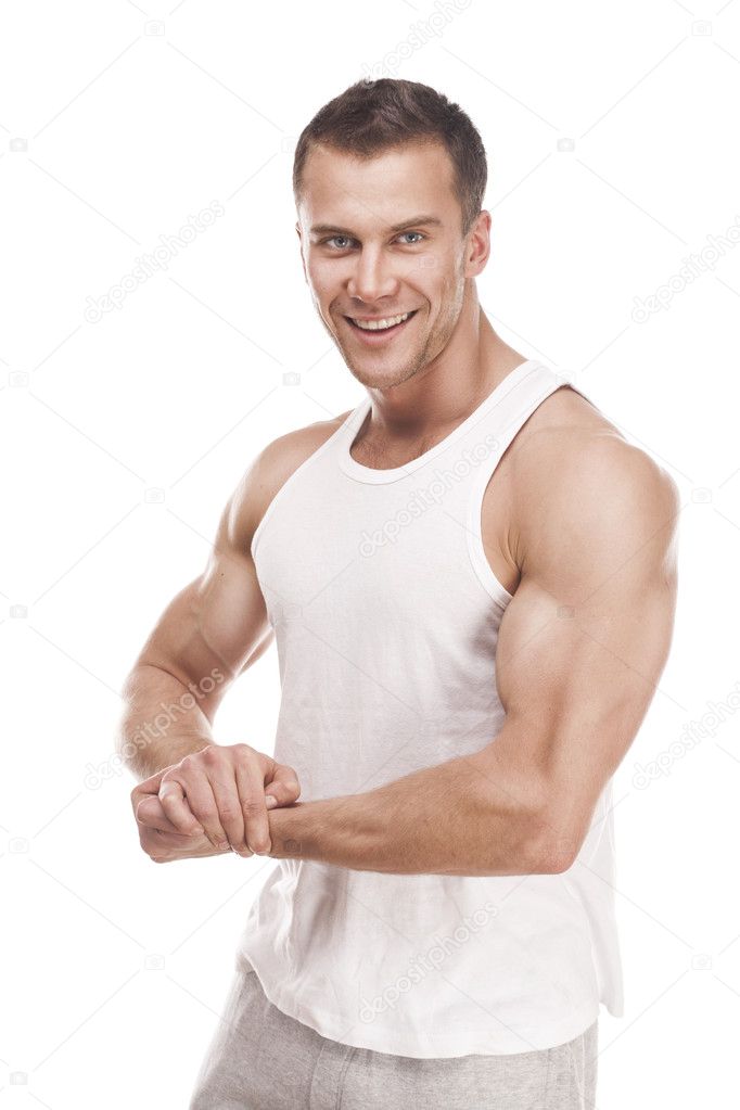 Handsome young muscular sports man