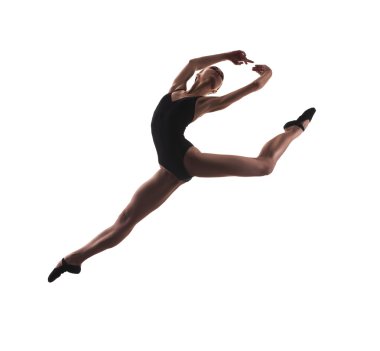 Young modern ballet dancer jumping