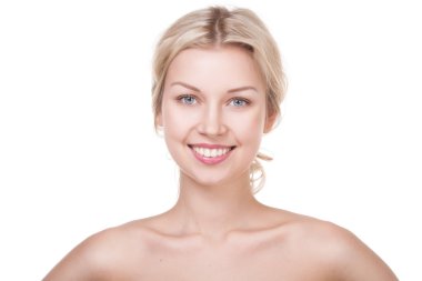 Smiling young blond woman clipart