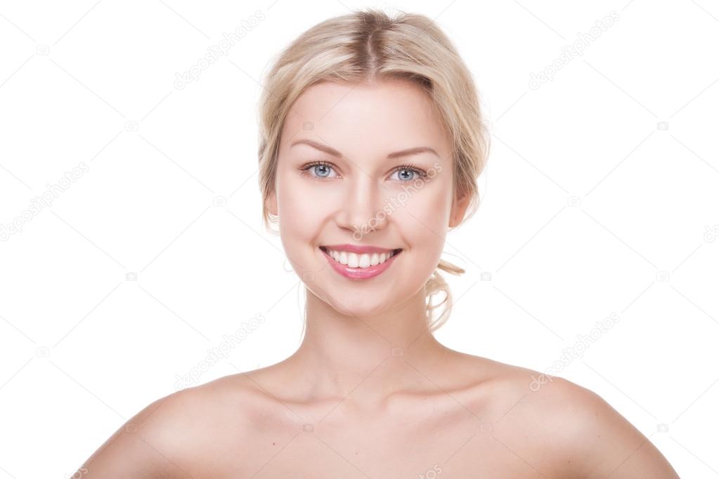 Smiling young blond woman