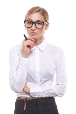 kalem ile cazip iş kadını