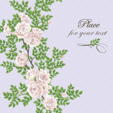 Güllü Retro romantik kartı