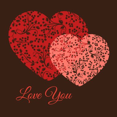  card with hearts from berries