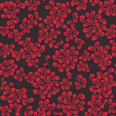 Repeating floral and feather pattern