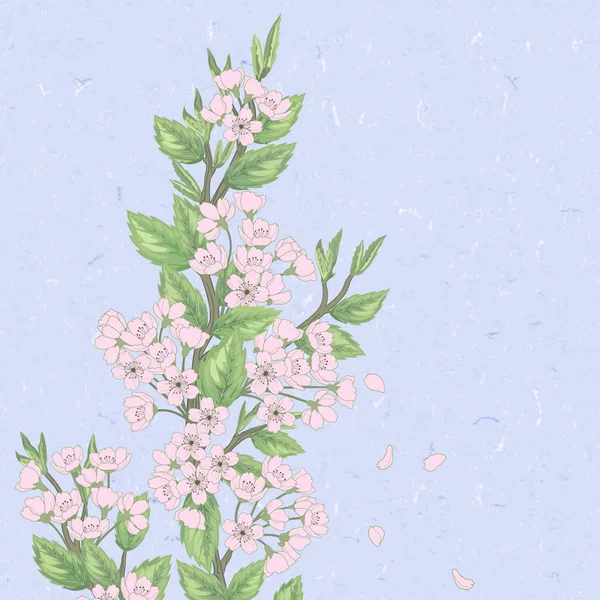 Prachtige lente patroon met groene takken — Stockvector