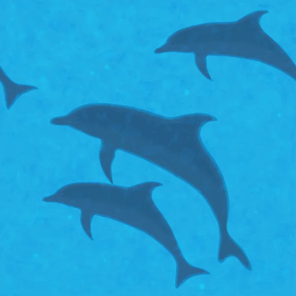 Υποβρύχια φόντο με δελφίνια. — Διανυσματικό Αρχείο