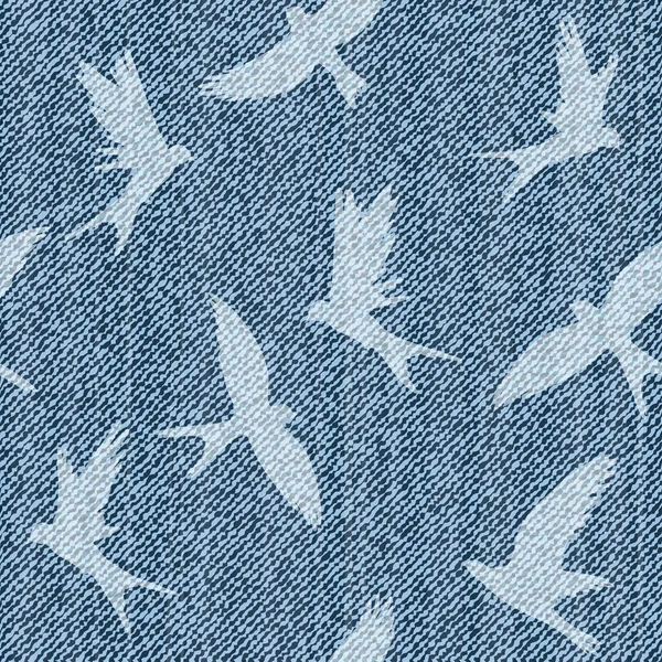 Patroon met blauwe denim jeans brids. — Stockvector