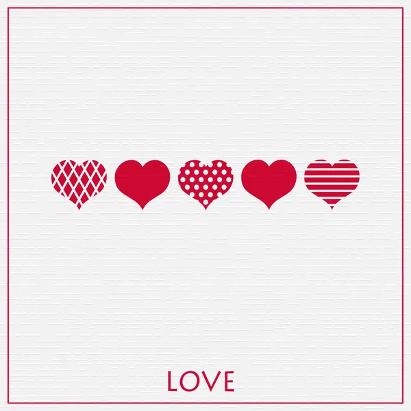 Illustration with beautiful red hearts. — Stock Vector