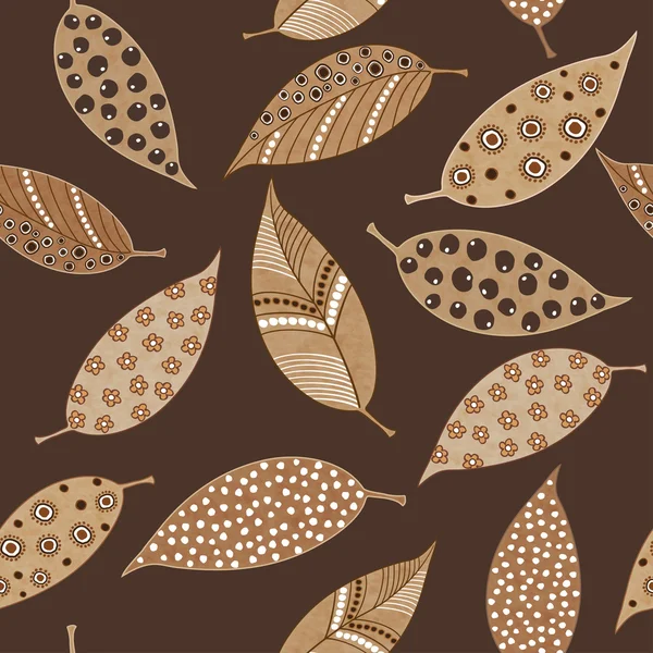 Handmade painted beautiful autumn leaves — Stock Vector