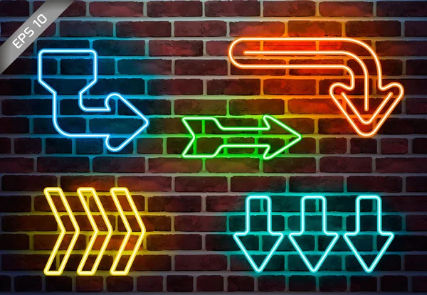 Urban neon arrows — Stock Vector