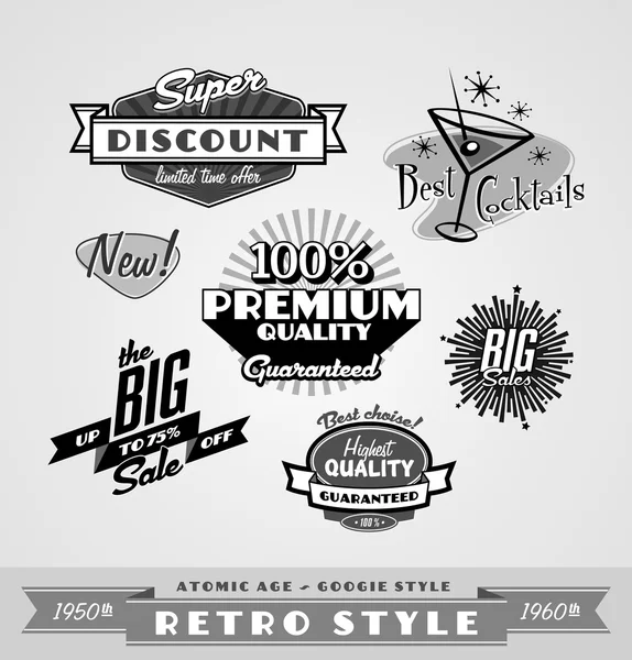 Vintage en retro etiketten, logo — Stockvector