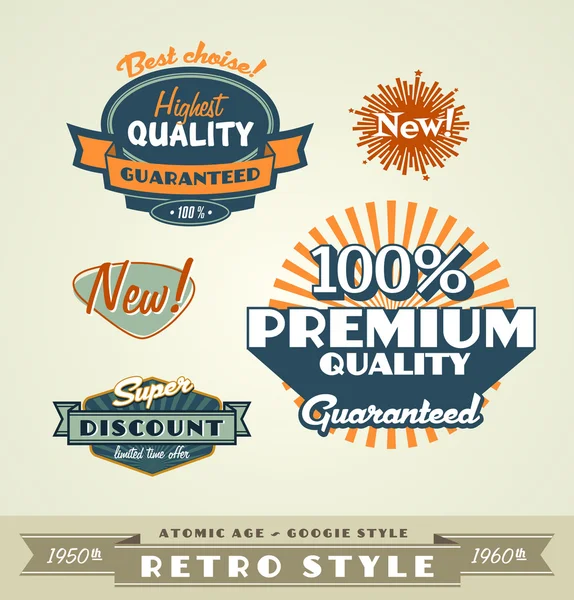 Etiquetas vintage y retro, logotipo — Vector de stock