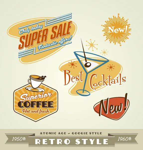 Etiquetas vintage y retro, logotipo — Vector de stock