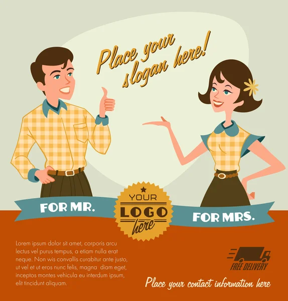 metin için yer ile Retro vektör