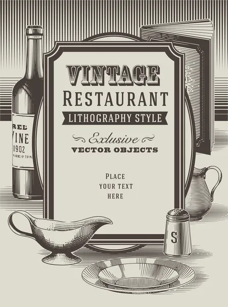 Vintage Restoran vektör