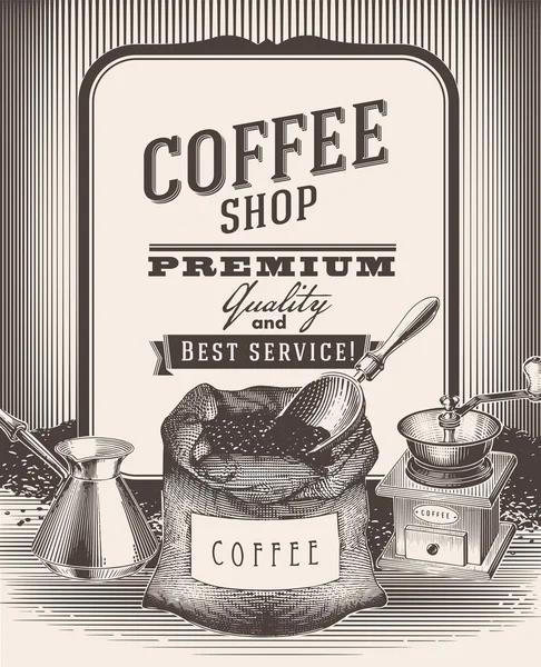 Café fundo loja — Vetor de Stock