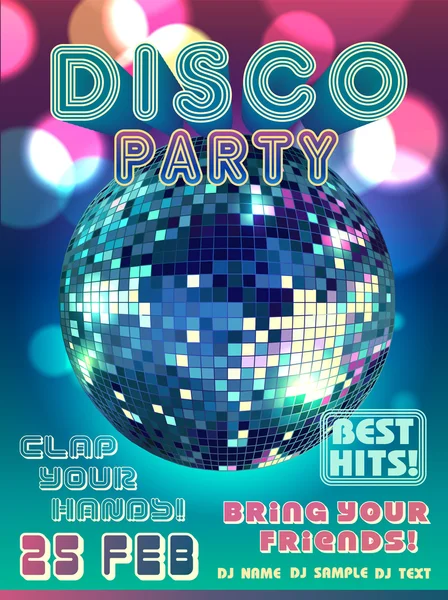 Disco partij vector — Stockvector