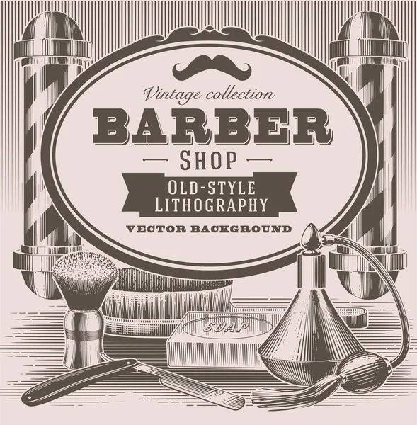 Objets de coiffeur vintage — Image vectorielle