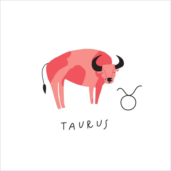 Taurus zodiákus jel ikon. Stilizált vektorrajz — Stock Vector