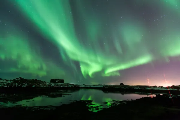 As Luzes do Norte Aurora — Fotografia de Stock