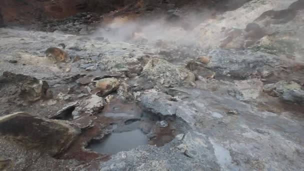 Solfatara Campos en Islandia - Stock de vídeo — Vídeos de Stock