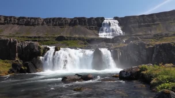 Iceland Dynjandi waterfall — Stock Video