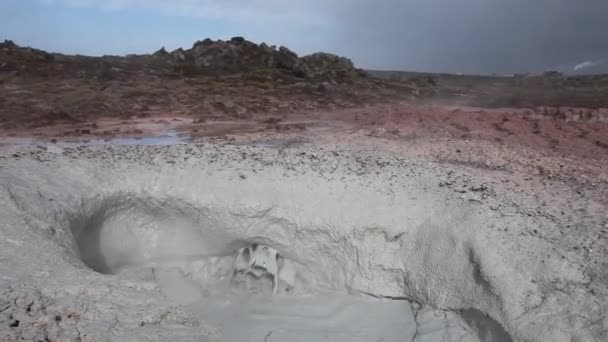 Solfatara Campos en Islandia - Stock de vídeo — Vídeos de Stock