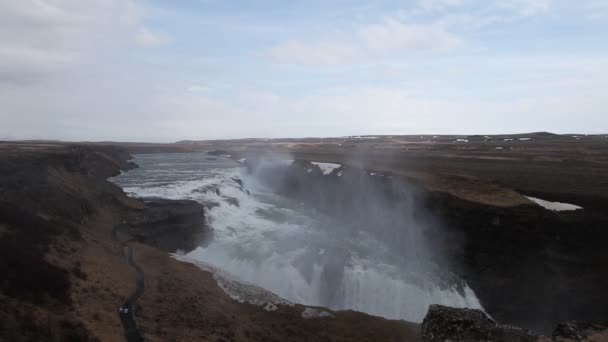 Gullfoss wodospady Islandii — Wideo stockowe