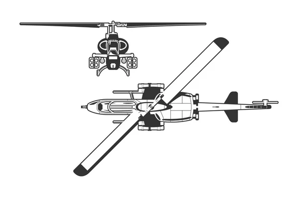 Attack helicopter — Stock Vector