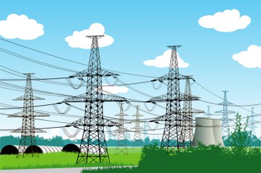 power lines. clipart