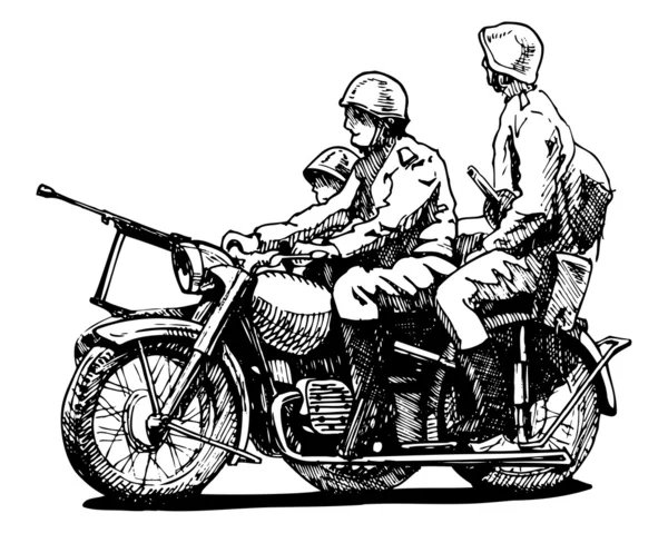军事摩托车 — 图库矢量图片