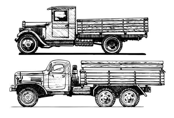 Dos coches antiguos . — Archivo Imágenes Vectoriales