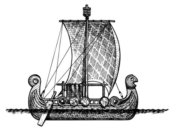 Vikingschip — Stockvector