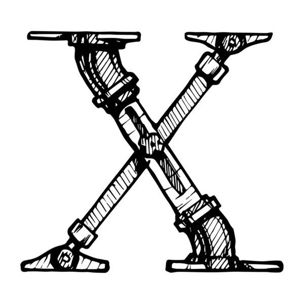 Steampunk lettertype — Stockvector