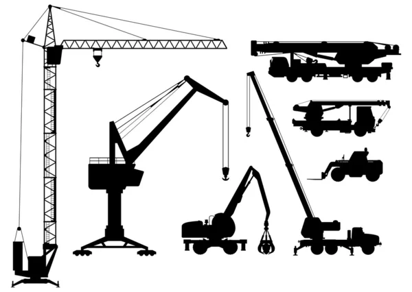 Silhouettes techniques de construction — Image vectorielle