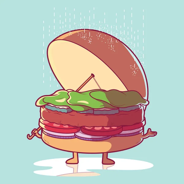 Burger Usa Topo Como Uma Ilustração Vetorial Guarda Chuva Natureza —  Vetores de Stock