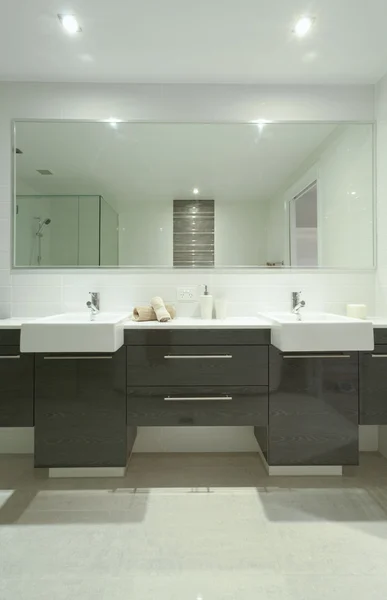 Twin bathroom with sinks — Stock Photo, Image