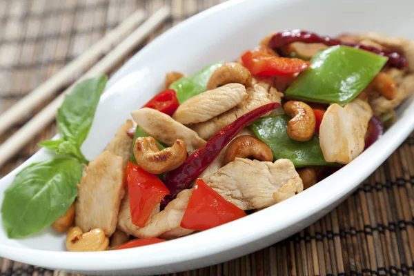 Chicken cashew nuts close up — Stock Photo, Image