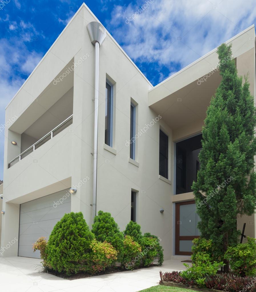 Luxurious modern multilevel house front