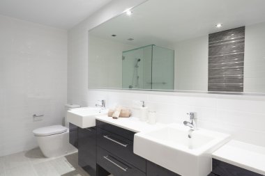 Modern twin bathroom clipart