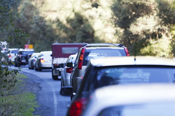 Trafikstockning på motorvägen — Stockfoto