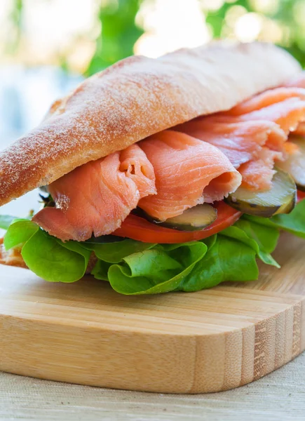 Salmon sandwich — Stock Photo, Image