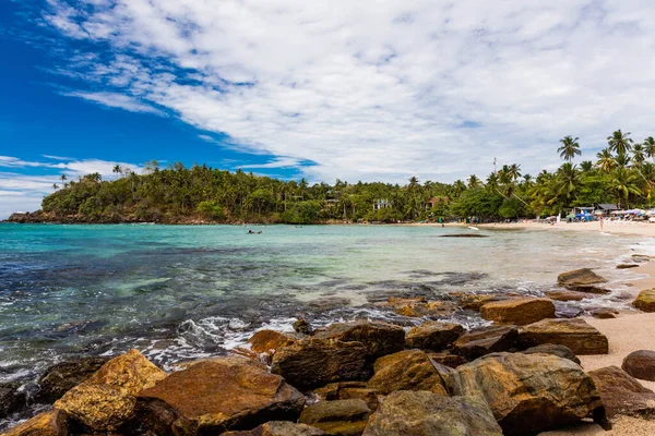 Stranden Hiriketiya Sri Lankas Sydkust Stockfoto