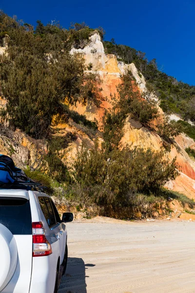 Road Vehicle Colourful Pristine Beach Queensland Australian — Stock Photo, Image