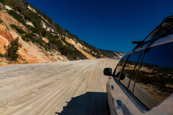 Road Vehicle Colourful Pristine Beach Queensland Australian — Stock Photo, Image